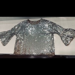 ZARA TRAFALUC Sequin Top